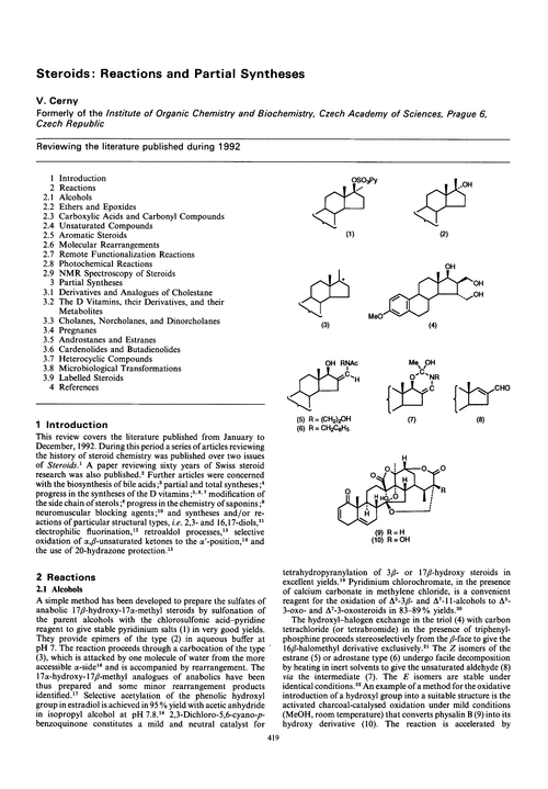 Steroids: reactions and partial syntheses