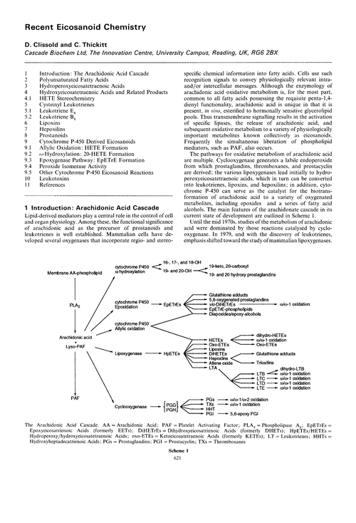 Recent eicosanoid chemistry