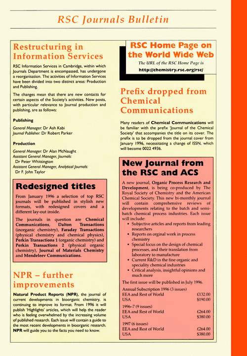 Journals bulletin