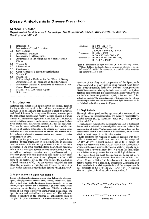 Dietary antioxidants in disease prevention