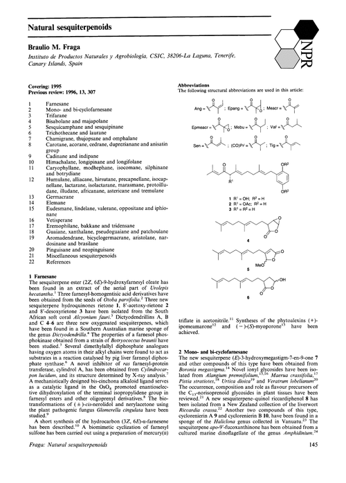 Natural sesquiterpenoids