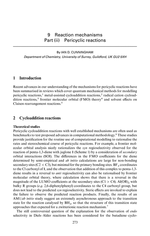 Chapter 9. Reaction mechanisms . Part (ii) Pericyclic reactions