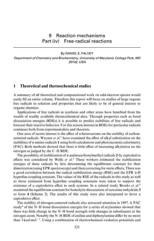 Chapter 9. Reaction mechanisms . Part (iv) Free-radical reactions
