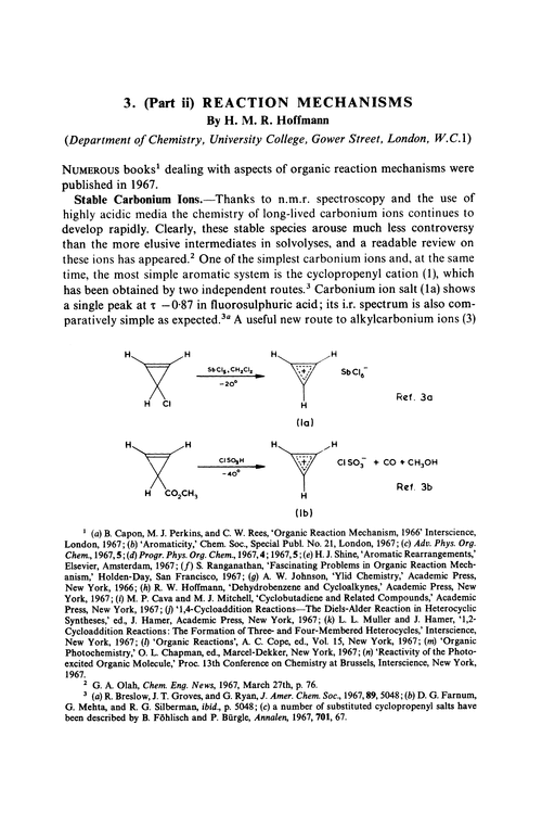 Chapter 3. Part (ii) Reaction mechanisms