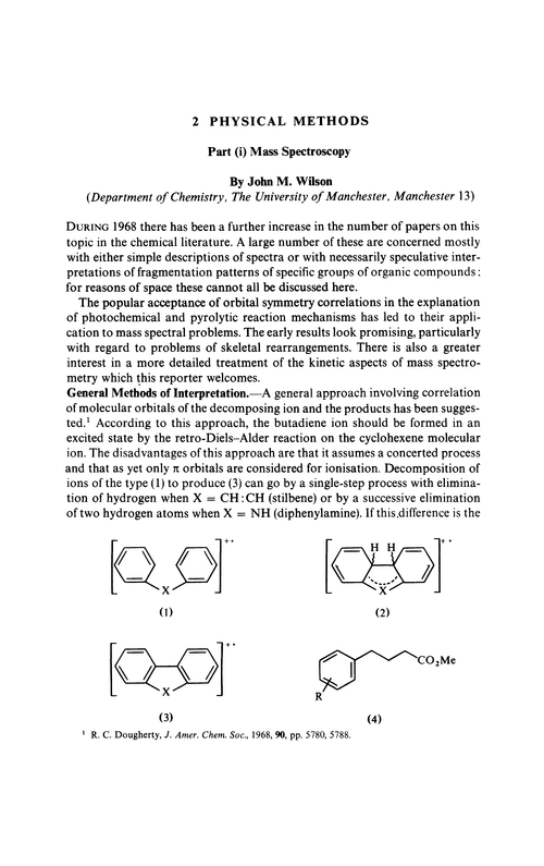 Chapter 2. Physical methods. Part (i) Mass spectroscopy