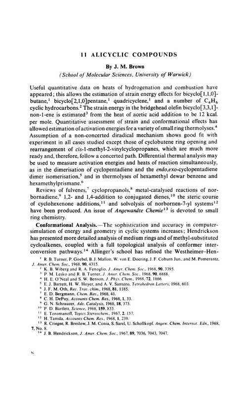 Chapter 11. Alicyclic compounds