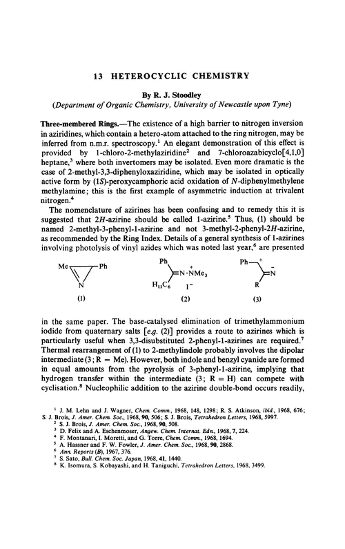 Chapter 13. Heterocyclic chemistry