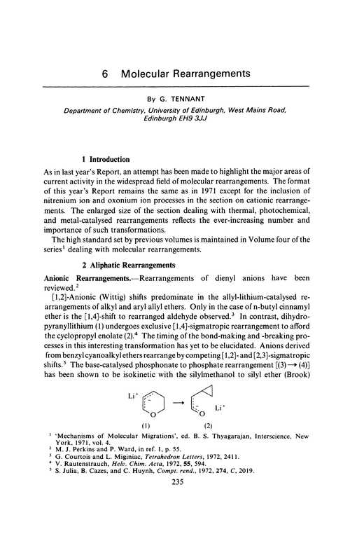 Chapter 6. Molecular rearrangements