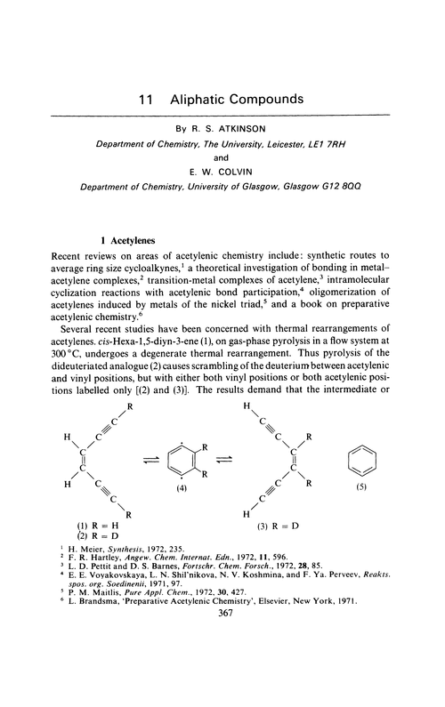Chapter 11. Aliphatic compounds