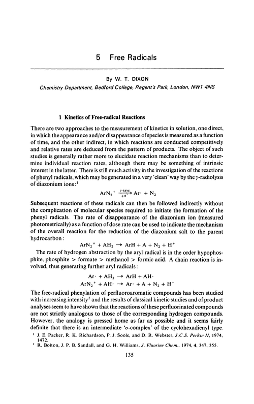 Chapter 5. Free radicals