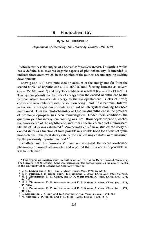 Chapter 9. Photochemistry