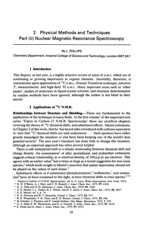 Chapter 2. Physical methods and techniques. Part (ii) Nuclear magnetic resonance spectroscopy