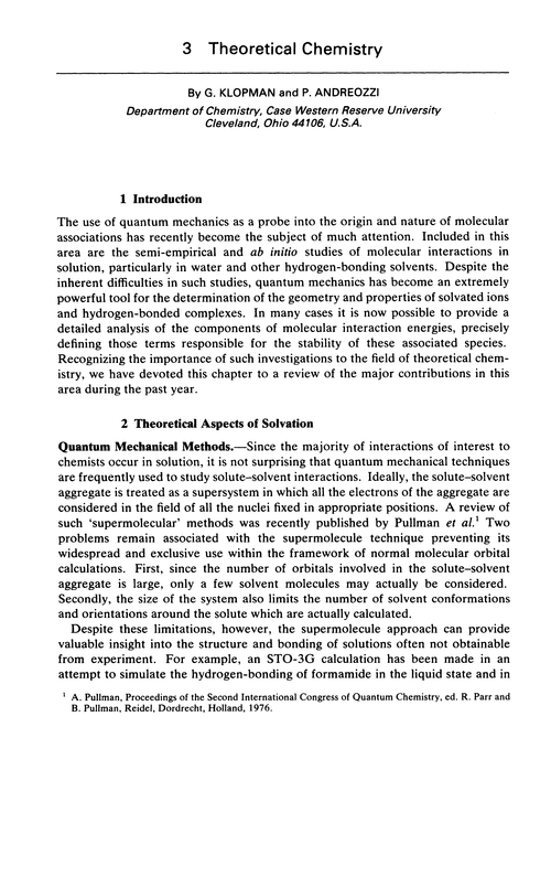 Chapter 3. Theoretical chemistry
