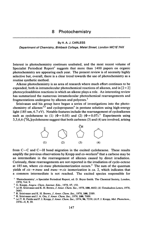 Chapter 8. Photochemistry