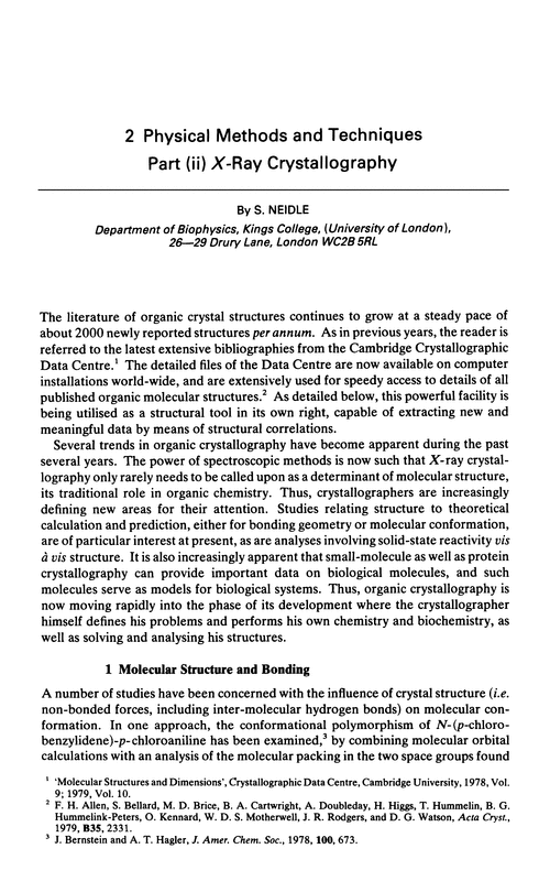 Chapter 2. Physical methods and techniques. Part (ii) X-Ray crystallography