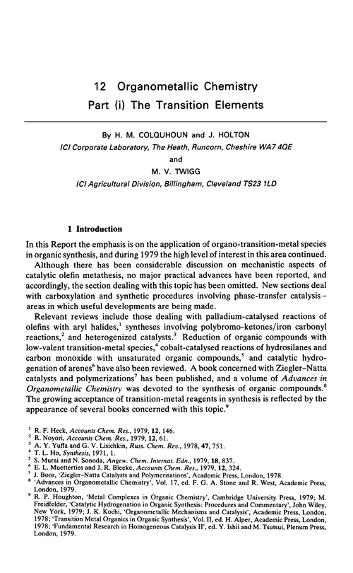 thesis on organometallic chemistry