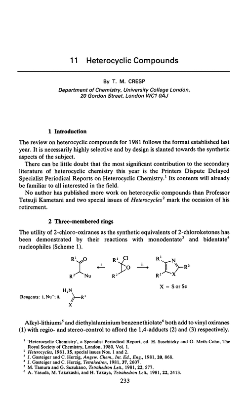 Chapter 11. Heterocyclic compounds