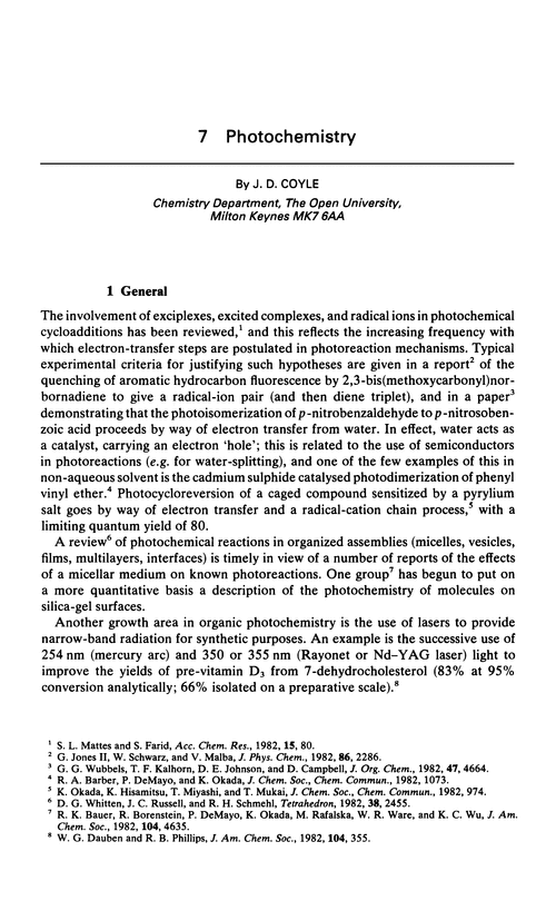 Chapter 7. Photochemistry