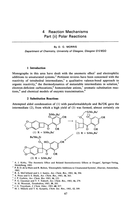 Chapter 4. Reaction mechanisms. Part (ii) Polar reactions