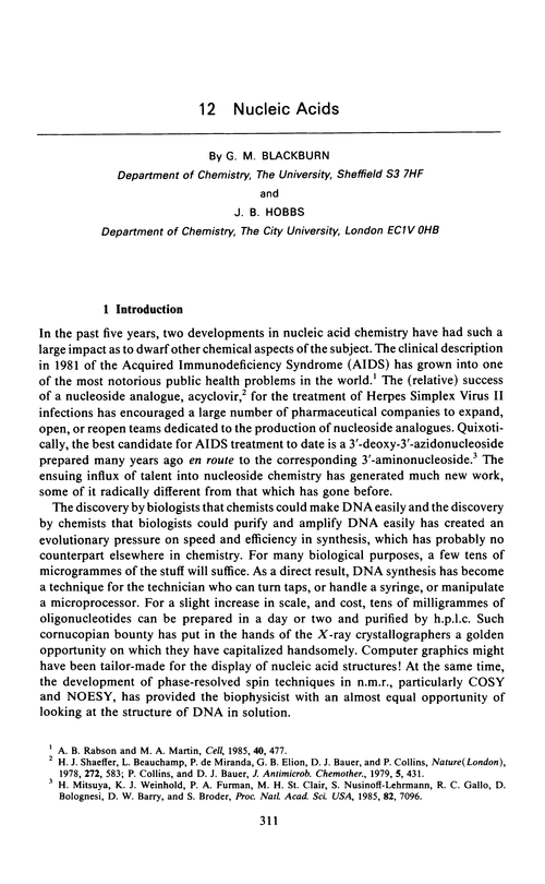 Chapter 12. Nucleic acids Annual Reports Section "B"