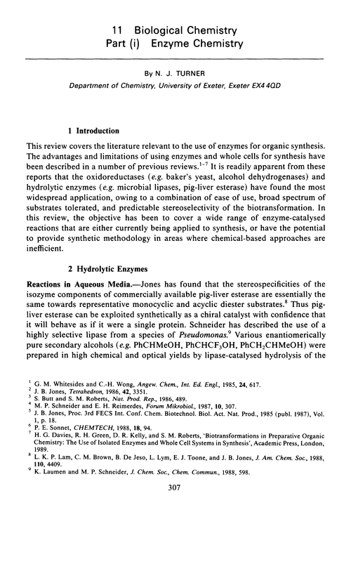 Chapter 11. Biological chemistry. Part (i) Enzyme chemistry