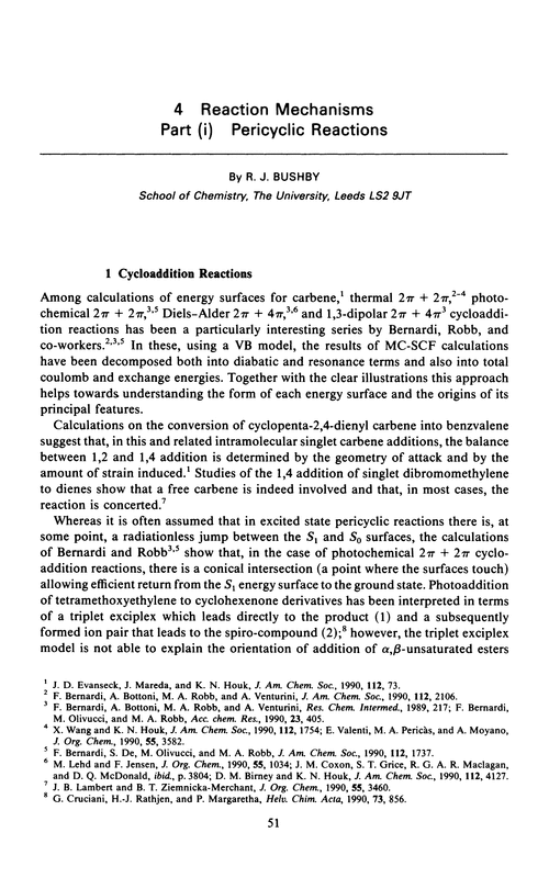 Chapter 4. Reaction mechanisms. Part (i) Pericyclic reactions
