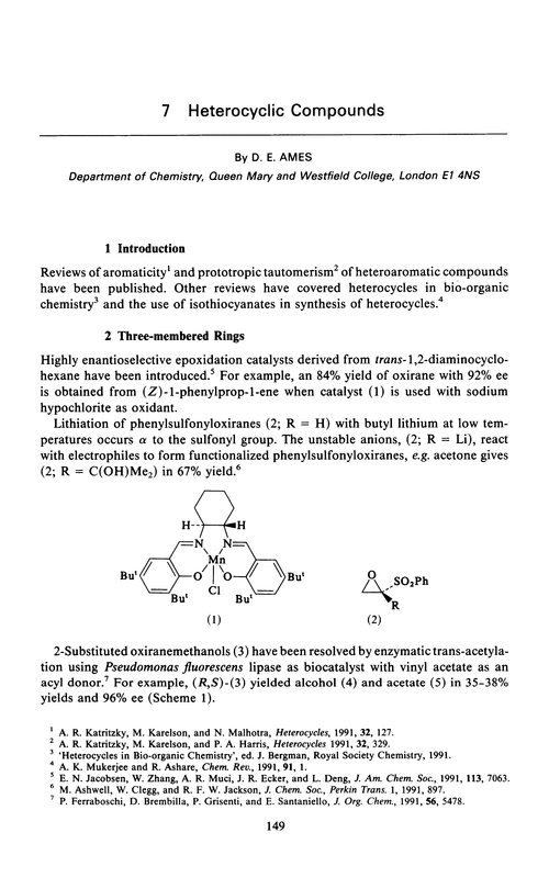 Chapter 7. Heterocyclic compounds