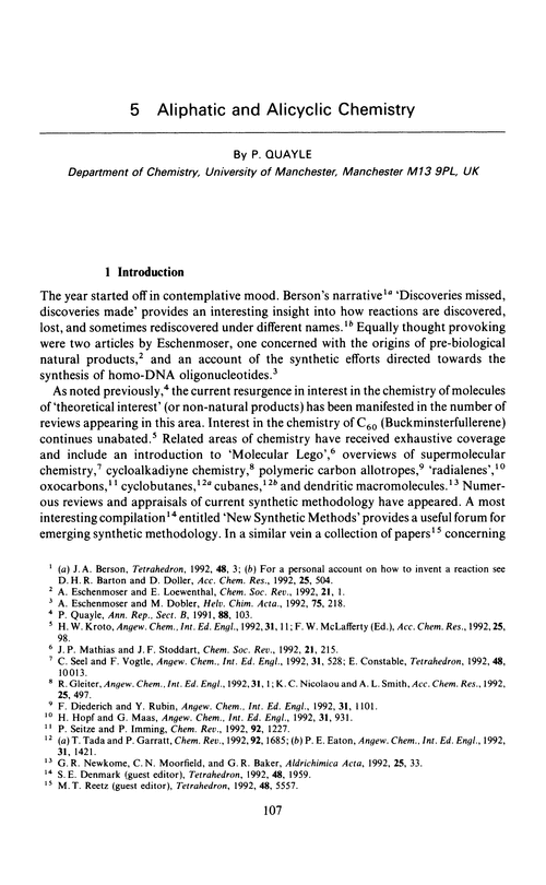 Chapter 5. Aliphatic and alicyclic chemistry