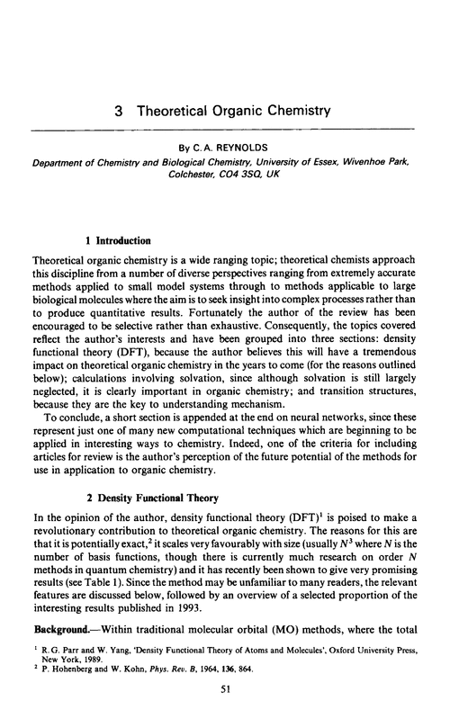 Chapter 3. Theoretical organic chemistry