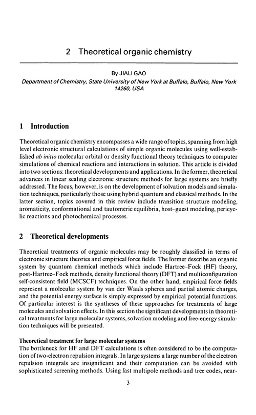 Chapter 2. Theoretical organic chemistry