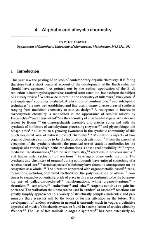 Chapter 4. Aliphatic and alicyclic chemistry