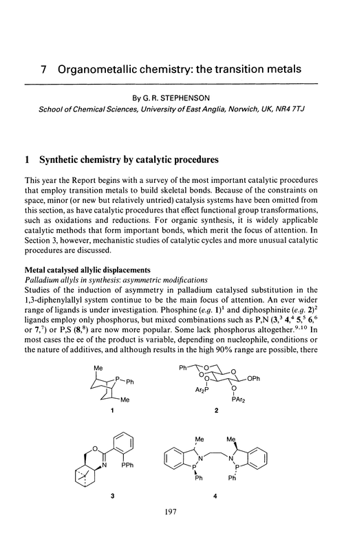 Chapter 7. Organometallic chemistry: the transition metals