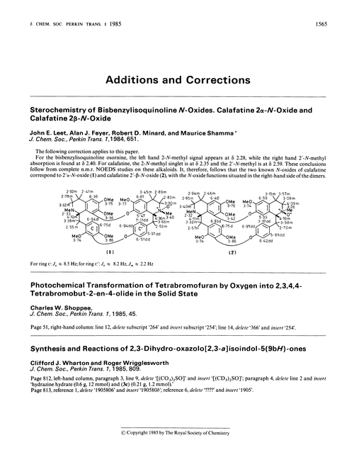Additions and corrections