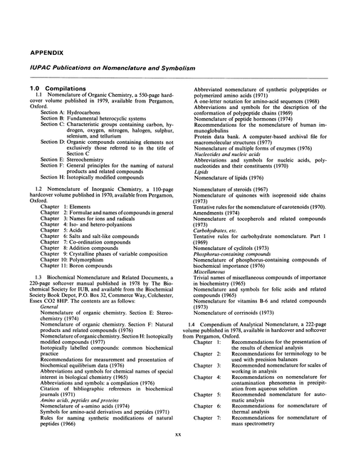 IUPAC publications on nomenclature and symbolism
