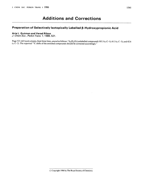 Additions and corrections