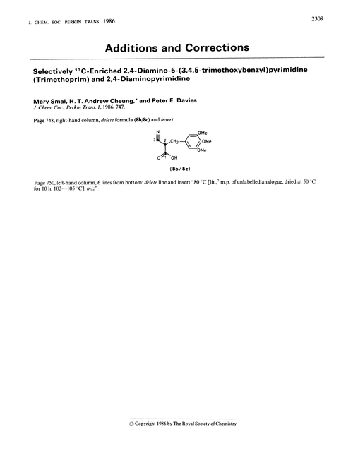 Additions and corrections