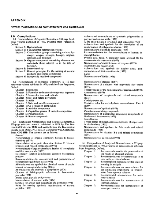 IUPAC publications on nomenclature and symbolism