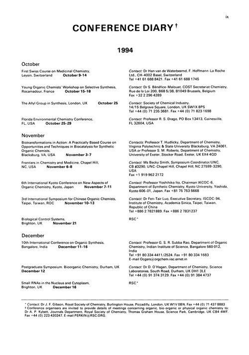Conference diary