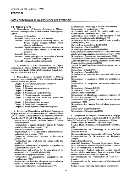IUPAC publications on nomenclature and symbolism
