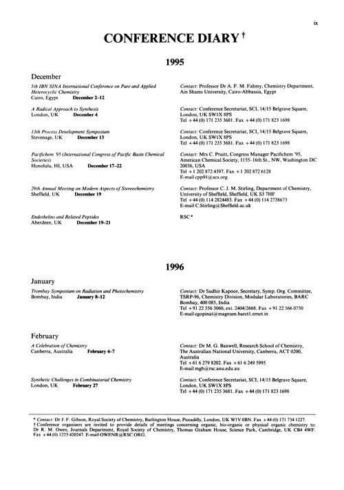 Conference diary