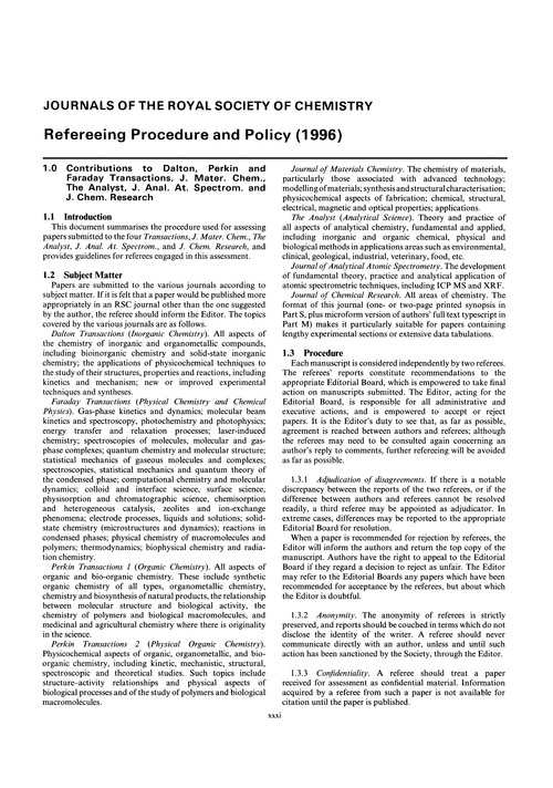 Refereeing procedure and policy