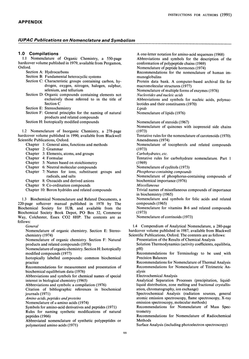 IUPAC publications on nomenclature and symbolism