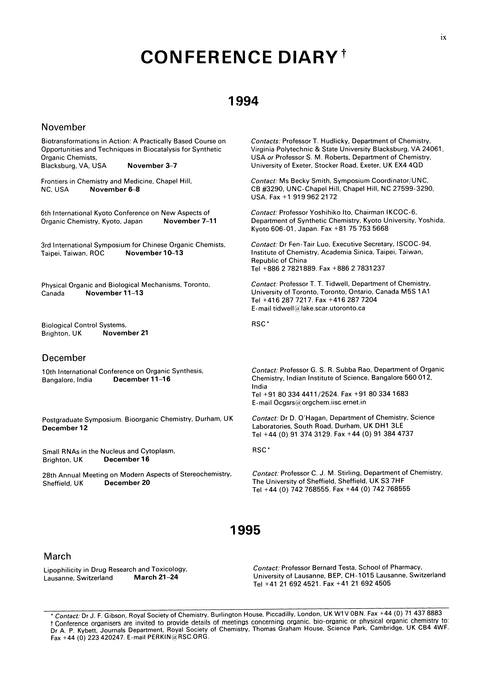 Conference diary