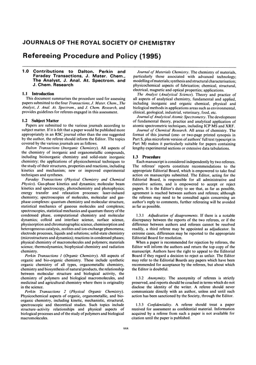 Refereeing procedure and policy (1995)