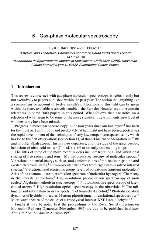 Chapter 6. Gas-phase molecular spectroscopy