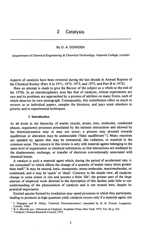Chapter 2. Catalysis Annual Reports Section "C" (Physical Chemistry