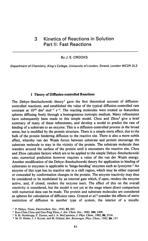 Chapter 3. Kinetics of reactions in solution. Part II. Fast reactions