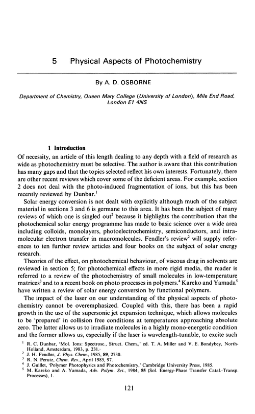 Chapter 5. Physical aspects of photochemistry