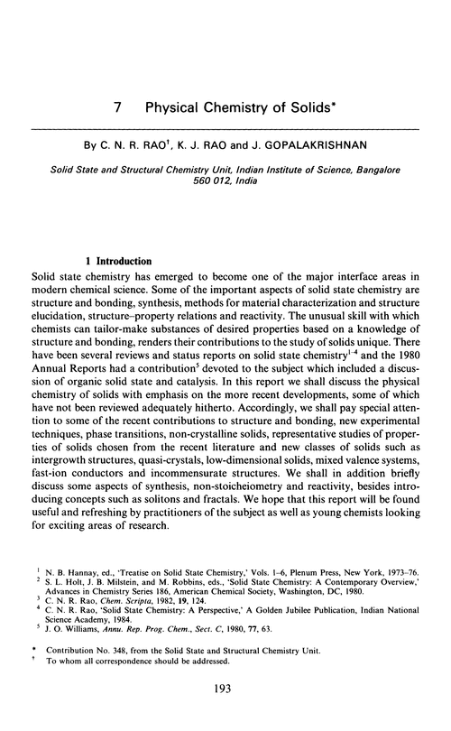 Chapter 7. Physical chemistry of solids