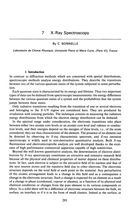 Chapter 7. X-Ray spectroscopy